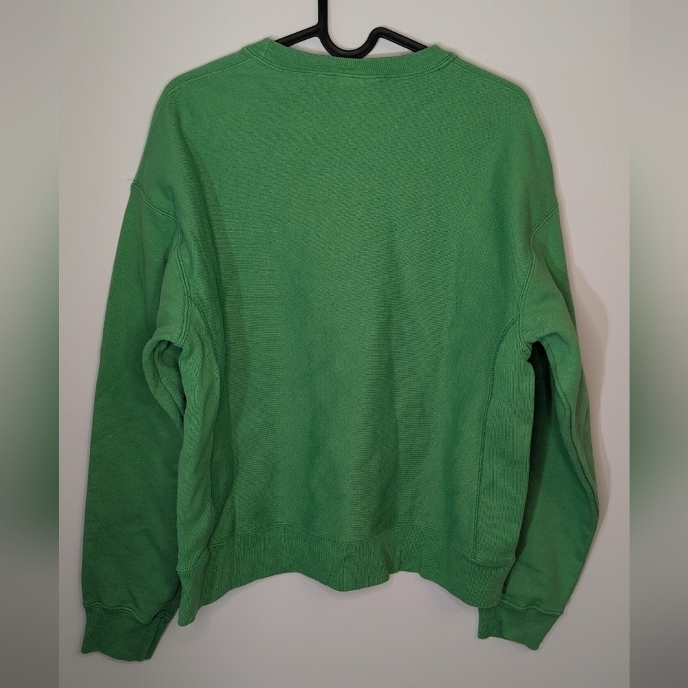 Champion Women's Reverse Weave C Logo Crew Sweatshirt - Green Size M - Picture 5 of 5